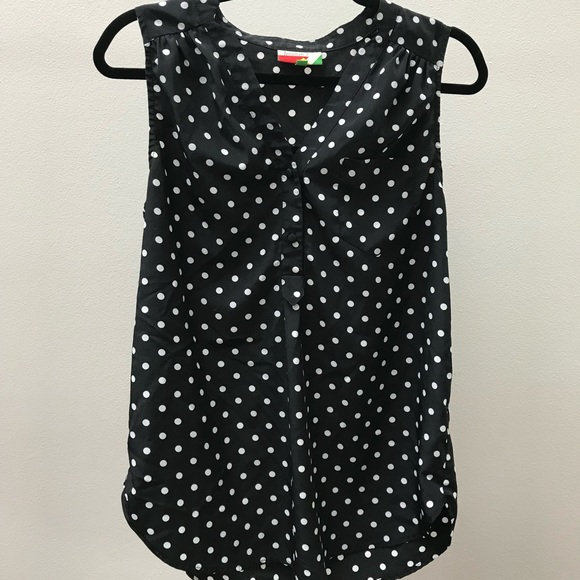 ModCloth fervour sleeveless polka dot blouse - Picture 3 of 5